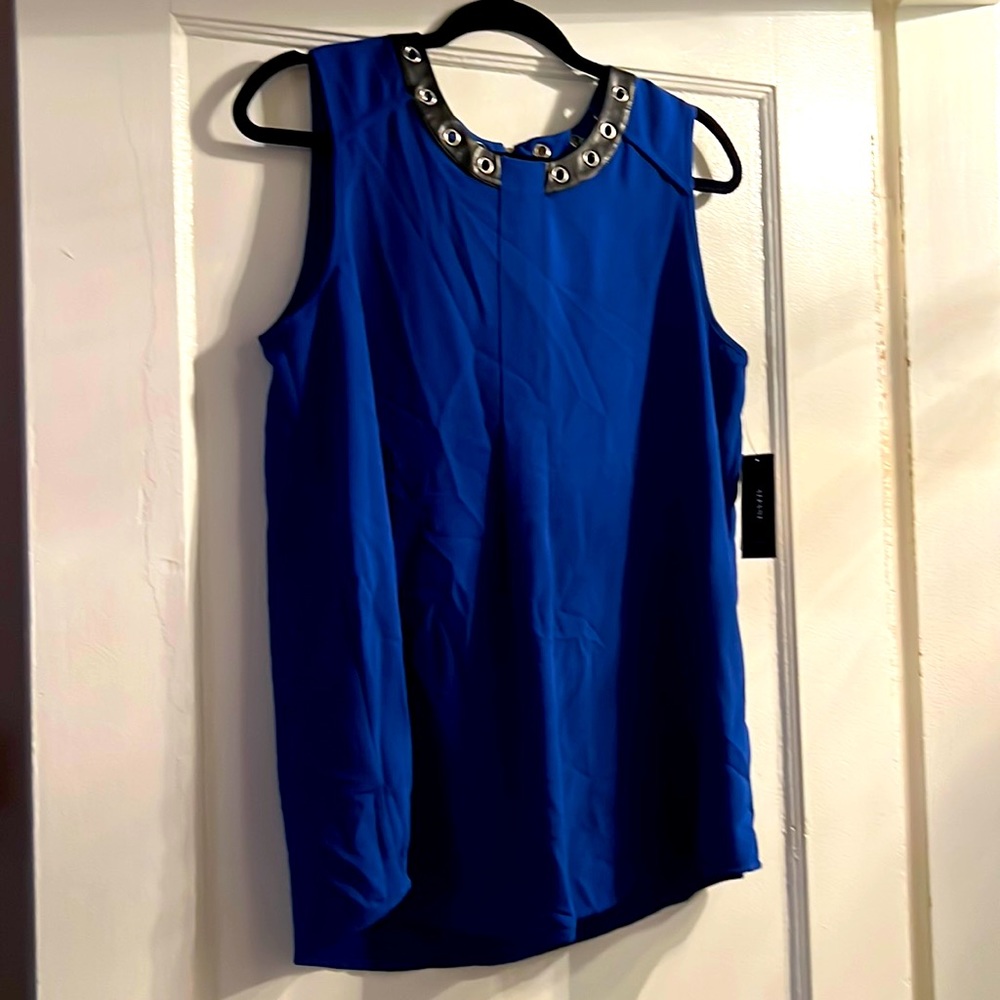 Alfani NWT blouse grommet faux leather detail size 10